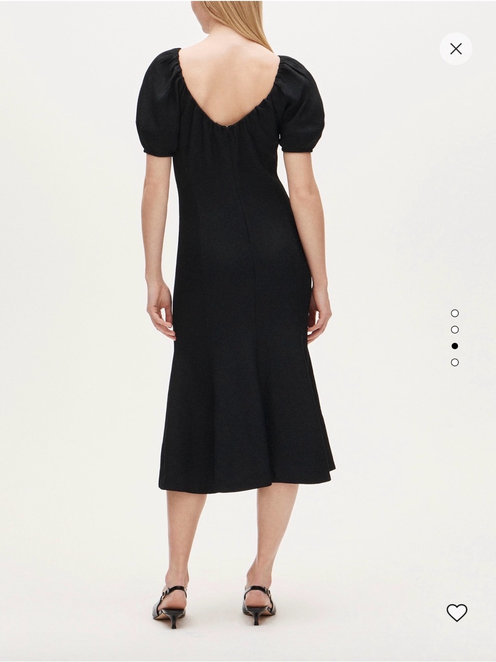 J. Crew Black Puff-Sleeve Midi Dress Boucle - Picture 3 of 4